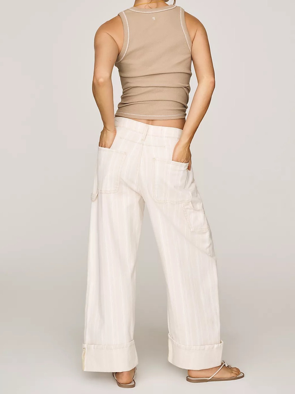 Pilcro Kayden High-Rise Striped Carpenter Barrel Jeans